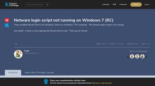 Netware login script not running on Windows 7 (RC) - Experts Exchange