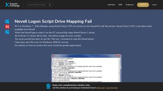[SOLUTION] Novell Logon Script Drive Mapping Fail - Experts Exchange