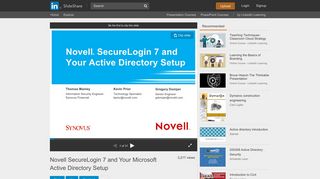 Novell SecureLogin 7 and Your Microsoft Active Directory Setup