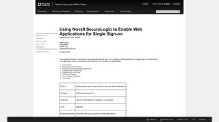 Using Novell SecureLogin to Enable Web Applications for Single Sign ...