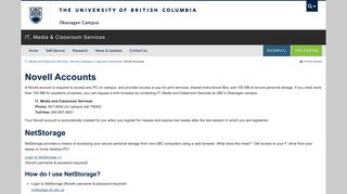 Novell Accounts - IT, Media, and Classroom Services at UBC's ...