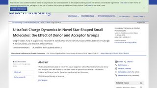 OSA | Ultrafast Charge Dynamics in Novel Star-Shaped Small ...