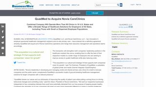 QuadMed to Acquire Novia CareClinics | Business Wire