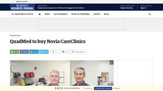 QuadMed to buy Novia CareClinics - Milwaukee Business Journal