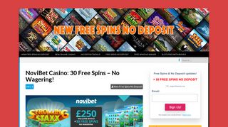 NoviBet Casino: 30 Free Spins - No Wagering! - New Free Spins No ...