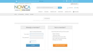 NOVICA - Sign in or create a new account