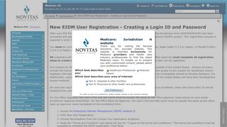 New EIDM User Registration - Creating a Login ID and Password
