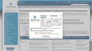 Novitasphere Enrollment Steps for Billing Services & Clearinghouses