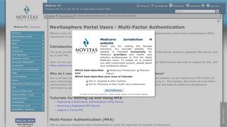 Novitasphere Portal Users - Multi-Factor Authentication