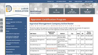 Appraiser Certification Program - AMC Roster