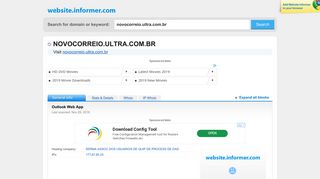 novocorreio.ultra.com.br at WI. Outlook Web App - Website Informer