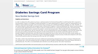 NovoCare | Savings Card Eligibility