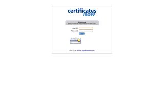CertificatesNow - Login Page