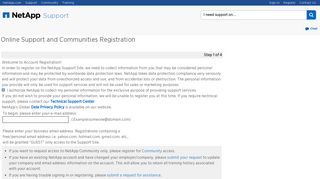 User Registration - NetApp Support