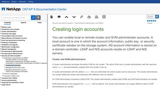 Creating login accounts - NetApp