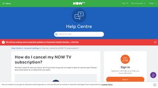 How Do I Cancel My Passes? - NOW TV - Help