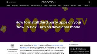 How to install third party apps on your Now TV Box: Turn on developer ...