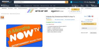 6 Months Sky Entertainment PASS For Now Tv: Amazon.co.uk ...