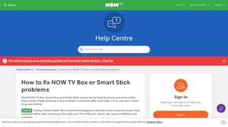 How to fix NOW TV Box or Smart Stick problems - NOW TV - Help