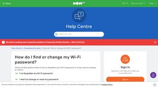 How do I find or change my Wi-Fi password? - NOW TV - Help