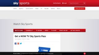 Get a NOW TV Sky Sports Pass | Watch Sky Sports | News, Live Sports ...