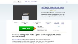 Manage.nowfloats.com website. Business Management Portal ...