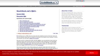 Frequently Asked Questions - NowInStock.net