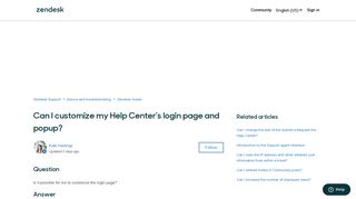 Can I customize my Help Center's login page and popup? – Zendesk ...