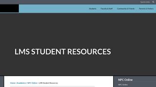Blackboard Student Resources | National Park College