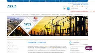 Current Sales Turnover - NPCL : NOIDA POWER COMPANY LIMITED