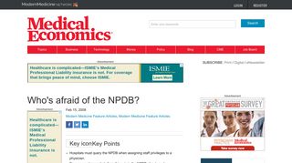 Who's afraid of the NPDB? | Medical Economics
