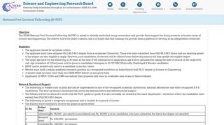 National Post Doctoral Fellowship (N-PDF) - The Electronic Project ...
