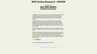 NPD Online Research - NPDOR - Paid Surveys - Get Paid Guides
