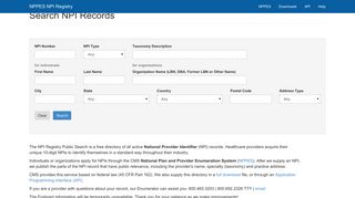 NPPES NPI Registry