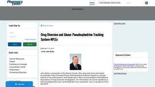 Drug Diversion and Abuse: Pseudoephedrine Tracking System-NPLEx