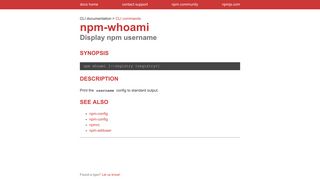 npm-whoami | npm Documentation
