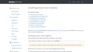 Installing private npm modules · Gemfury Dev Center