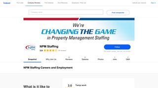 NPM Staffing Careers and Employment | Indeed.com