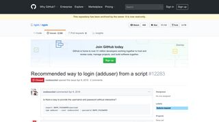 Recommended way to login (adduser) from a script · Issue #12283 ...