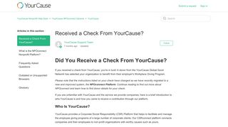 Received a Check From YourCause? – YourCause Nonprofit Help ...