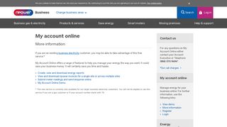 My account online - Energy management - npower