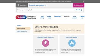 Submit a meter reading | Business Solutions | npower
