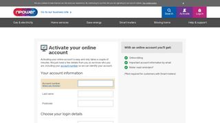 Register your home account online – npower