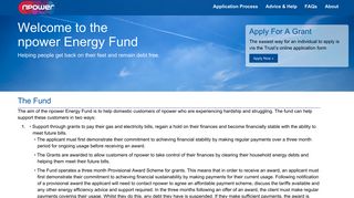 npower Energy Fund: Home Page