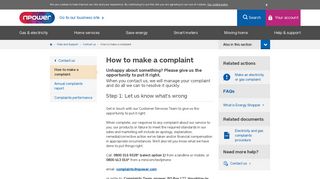 Making a complaint - How to contact us & how we'll put ... - Npower