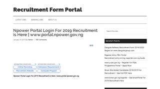 Npower Portal Login For 2019 Recruitment is Here | www.portal ...