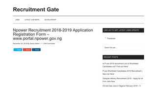 Npower Recruitment 2018-2019 Application Registration Form - www ...