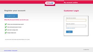Login | My Account Online | Business solutions | npower