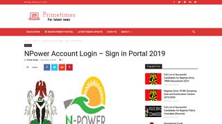 My N-Power Account Login - Sign in Portal @ npvn.npower.gov.ng/login