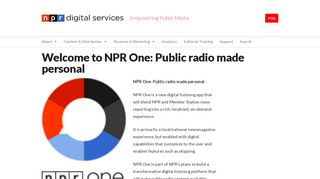 Welcome to NPR One: Public radio made personal | NPR Digital ...